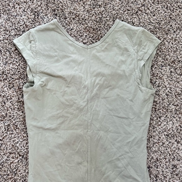Everlane V-Nevk Supima Cotton Ballet Bodysuit Laurel Sage Green Medium - Picture 5 of 6